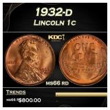 1932-d Lincoln Cent 1c Grades ms66 rd