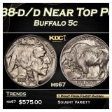 1938-d/d Buffalo Nickel Near Top Pop 5c ms67 SEGS