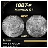 1887-p Morgan Dollar $1 ms66+ SEGS