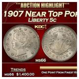 1907 Liberty Nickel Near Top Pop 5c ms66 SEGS