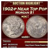 1902-p Morgan Dollar Near Top Pop $1 ms66+ SEGS