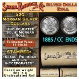 SEARS 20 Coin UNC Morgan Dollar $1 Roll With CC En