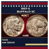 1937-s Buffalo Nickel 5c Grades ms66