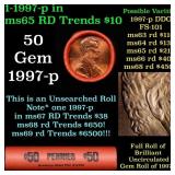 BU Shotgun Lincoln 1c roll, 1997-p 50 pcs Bank Wra