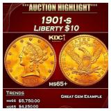 1901-s Gold Liberty Eagle $10 ms65+ SEGS