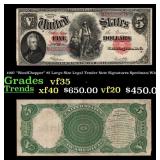 1907 $5 Large Size Legal Tender Note "WoodChopper"