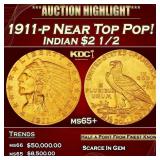 1911-p Gold Indian Quarter Eagle Near Top Pop! $2