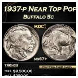 1937-p Buffalo Nickel Near Top Pop 5c ms67+ SEGS