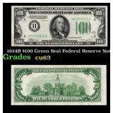 1934B $100 Green Seal Federal Reserve Note Grades