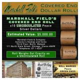 Rare Peace UNC MARSHALL FIELDS 10 $1 Roll Green Le