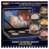 5 Coin Disney Sleeping Beauty Gold Plated Round Co