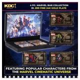 4 PC. Marvel Super Hero Gold Plated Art Bar Collec