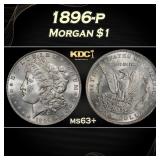 1896-p Morgan Dollar $1 Grades ms63+