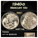 1940-d Mercury Dime 10c ms67 fsb SEGS