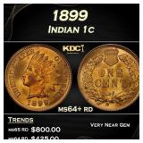 1899 Indian Cent . 1c Grades ms64+ rd