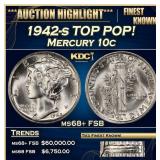 1942-s Mercury Dime TOP POP! 10c ms68+ FSB SEGS