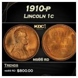 1910-p Lincoln Cent 1c Grades ms66 rd