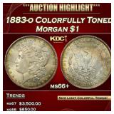 1883-o Morgan Dollar Colorfully Toned $1 ms66+ SEG