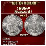 1889-p Morgan Dollar $1 ms66+ SEGS