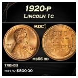 1920-p Lincoln Cent 1c Grades ms66 rd