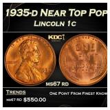 1935-d Lincoln Cent Near Top Pop 1c ms67 rd SEGS