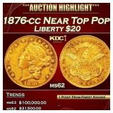 1876-cc Gold Liberty Double Eagle Near Top Pop! $2