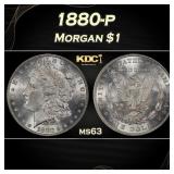 1880-p Morgan Dollar $1 Grades ms63