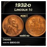 1932-d Lincoln Cent 1c Grades ms66 rd