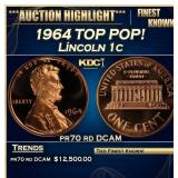 1964 Proof Lincoln Cent TOP POP! 1c pr70 rd DCAM S