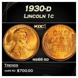 1930-d Lincoln Cent 1c Grades ms66 rd