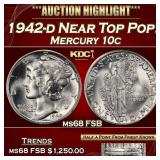 1942-d Mercury Dime Near Top Pop! 10c ms68 FSB SEG