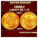 1898-p Gold Liberty Quarter Eagle $2 1/2 ms64+ SEG