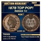 1878 Indian Cent TOP POP! 1c ms66 bn SEGS