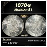 1878-s Morgan Dollar $1 Grades ms65