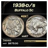 1938-d/s Buffalo Nickel 5c ms67 SEGS