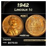 1942 Proof Lincoln Cent 1c pr66 rd SEGS