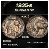 1935-s Buffalo Nickel 5c Grades ms65