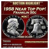 1958 Proof Franklin Half Dollar Near Top Pop! 50c