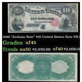 1880 $10 United States Note "Jackass Note" Grades