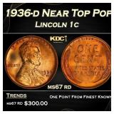 1936-d Lincoln Cent Near Top Pop 1c ms67 rd SEGS