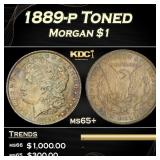 1889-p Morgan Dollar Toned $1 Grades ms65+