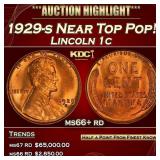 1929-s Lincoln Cent Near Top Pop! 1c ms66+ rd SEGS