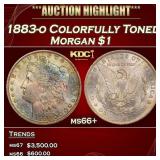 1883-o Morgan Dollar Colorfully Toned $1 ms66+ SEG
