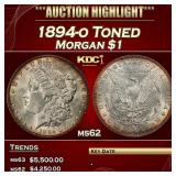 1894-o Morgan Dollar Toned $1 ms62 USCG