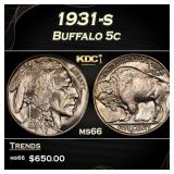 1931-s Buffalo Nickel 5c Grades ms66