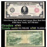 1914 $10 Large Size Red Seal FRN Rare Red Seal New