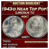 1943-d Lincoln Cent Near Top Pop! 1c ms67+ SEGS