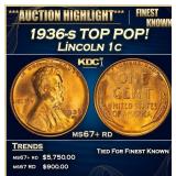 1936-s Lincoln Cent TOP POP! 1c ms67+ rd SEGS