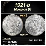 1921-d Morgan Dollar $1 Grades ms64+