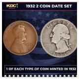1932 5 Coin Date Set, 1 Of Each Type Of Coin Minte